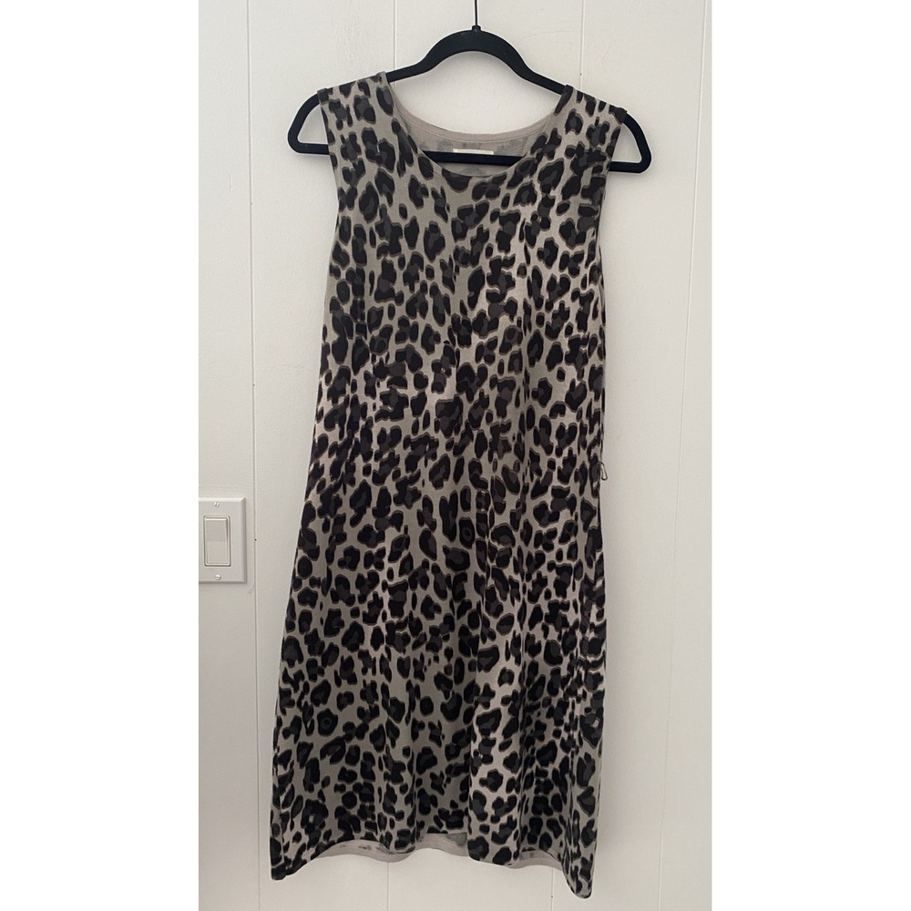 CALVIN KLEIN Leopard Print Sleeveless Stretch Sheath Pencil Dress Size 10